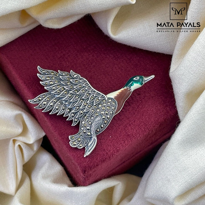Birdie Marcasite Pendant Cum Brooch