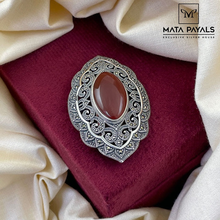Oxidised Marcasite Brooch