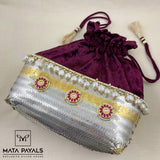 Beautiful Dual Tone Kundan Bag