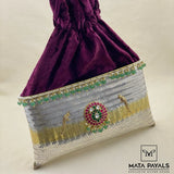 Ethnical Kundan Mayura Bag