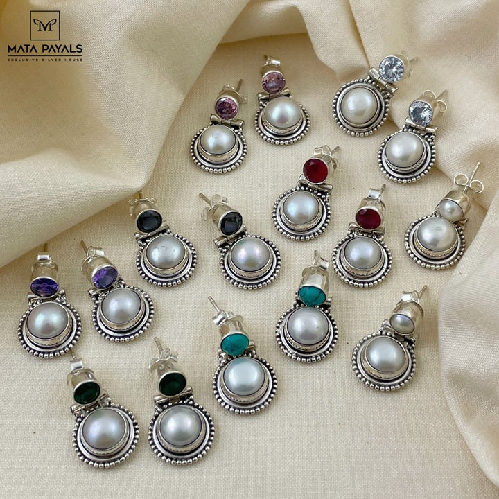 Fancy Colours Silver Earrings