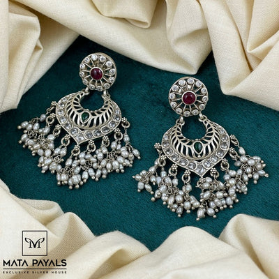 Impeccable R&G Oxidised Chandbali