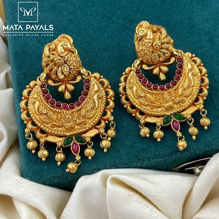 Incredible Peacock Gold Plated Chandbali