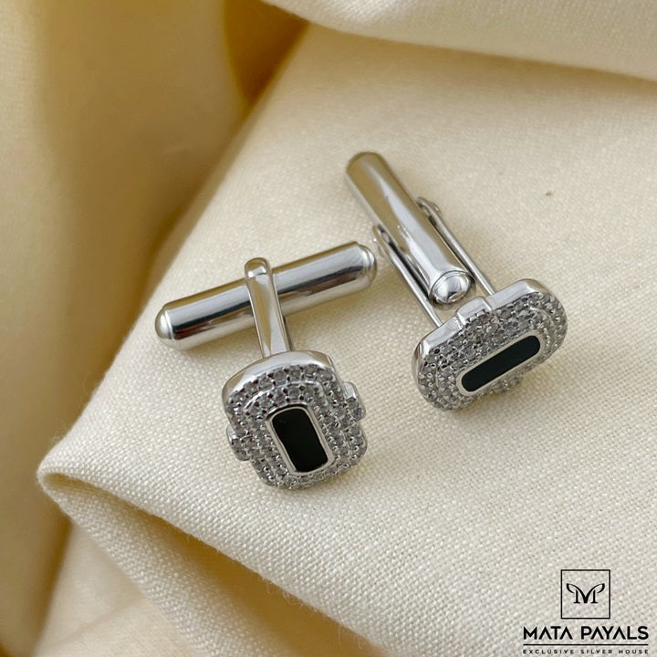 Unique Black Stone Cuff Links
