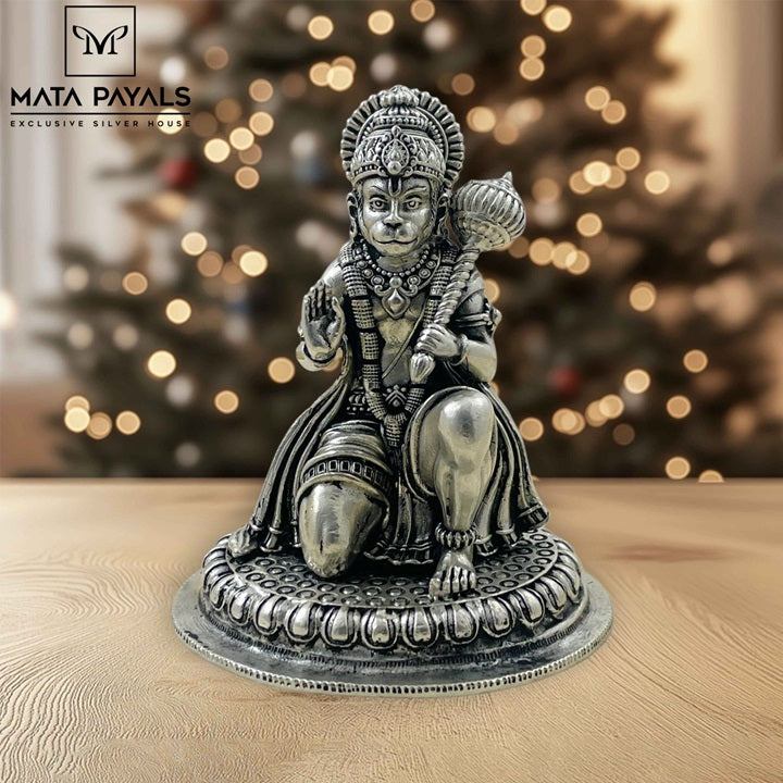 Heavy Hanuman Oxidised Idol