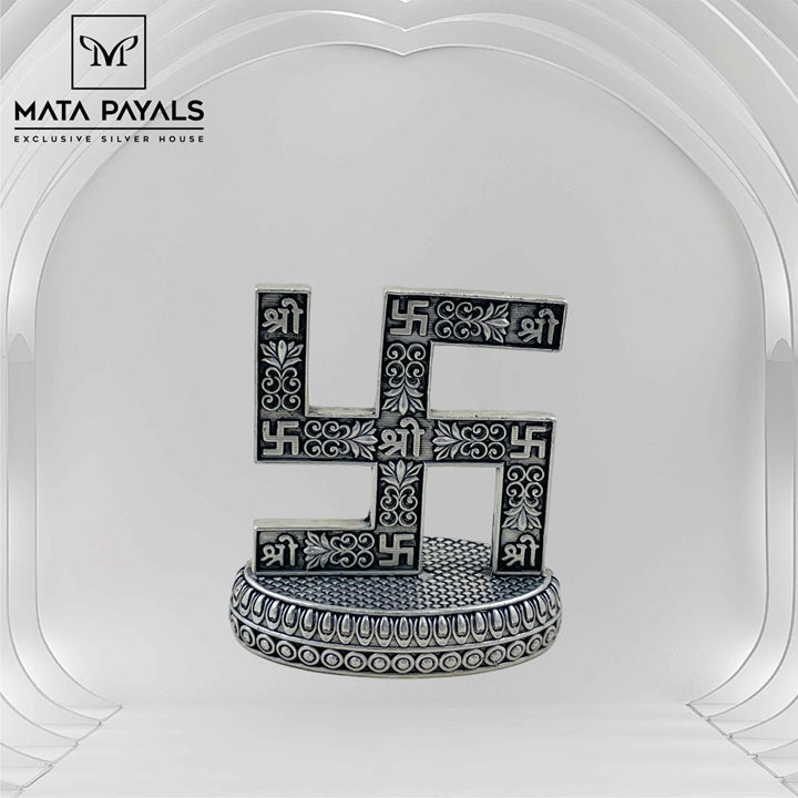 Oxidised Swastik Idol