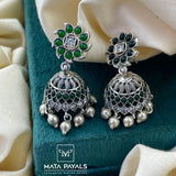 Greenish Oxidised Jumka