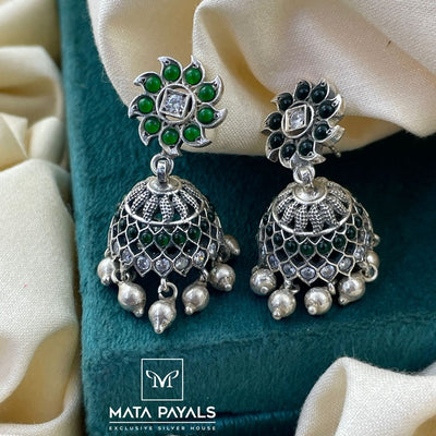 Greenish Oxidised Jumka