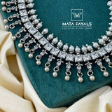 Elegant Pearl Oxidised Necklace