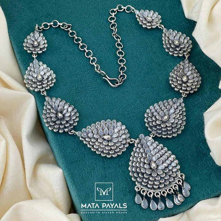 Oxidised Polki Necklace