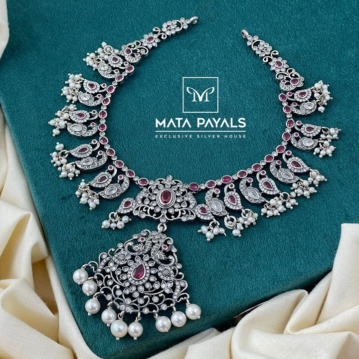 Gorgeous Mayur Oxidised Silver Necklace