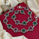 Fancy Cut Stone Anklet