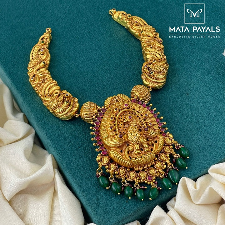 Gold Polish Mayura Necklace