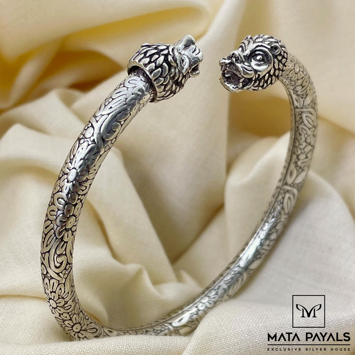Oxidised Lion Men's Kada