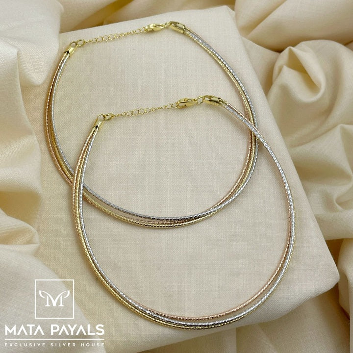 3 Layer Multi Tone Anklet