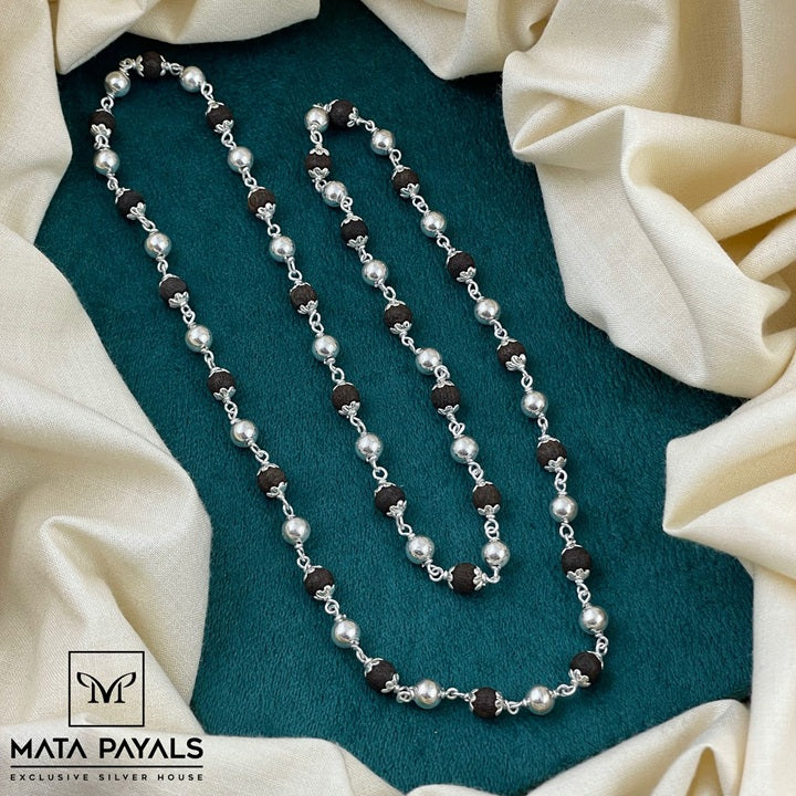 Elegant Silver Karungali Mala