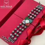 Oxidised Kundan Bracelet