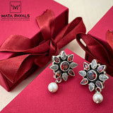Colorful Cut Stone Stud