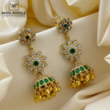 Attractive Floral Gold Polish Jhumka