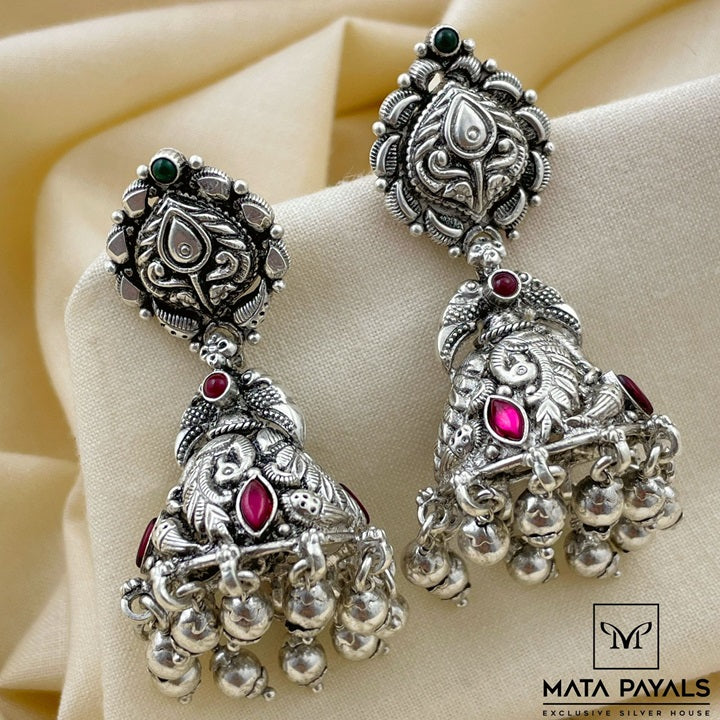 Shiny Oxidised Jumka