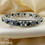 Black Stone Marcasite Kada