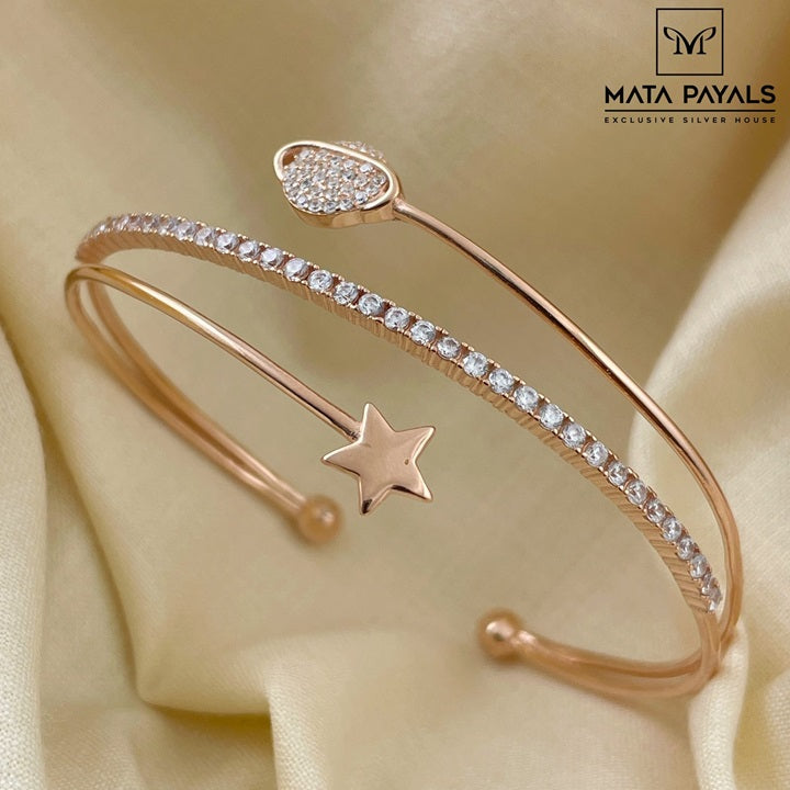 Stunning Silver Rose Gold Kada