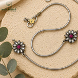 Floral Dual Tone Anklet