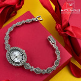 Elegant Silver Marcasite Watch