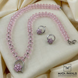 Elegant Pinkish Silver Necklace