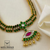 Greenish Kundan Heavy Long Hara