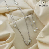 Exclusive Silver Pearl Pendant Set