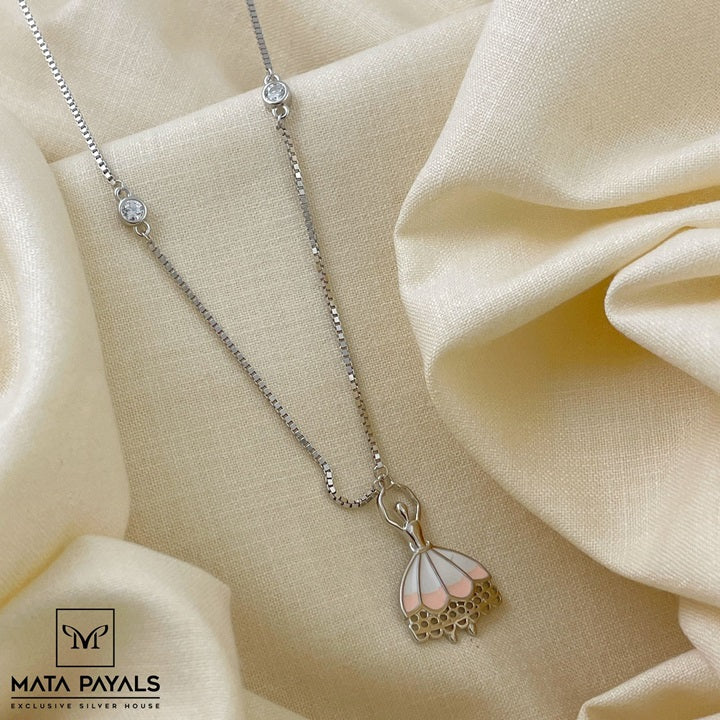 Cute Enamel Rhodium Neckchain