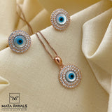 Evil Eye Rose Gold Pendant Set