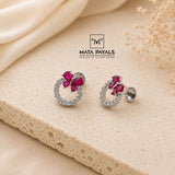 Rhodium Zircon Stud