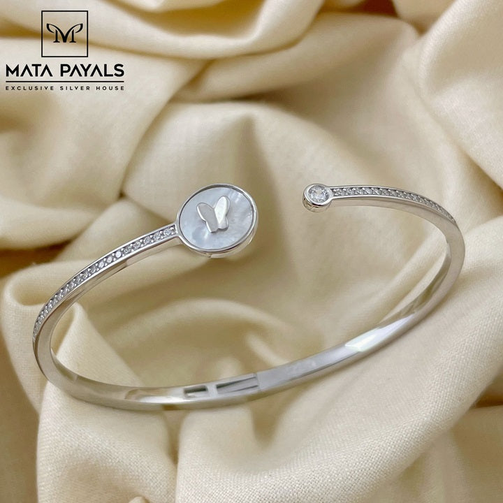 Rhodium Butterfly Design Kada