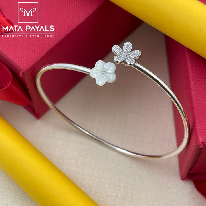 Rhodium Floral Kada