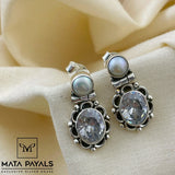 Elegant Silver Cut Stone Hanging