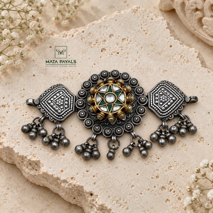 Mandala Dual Tone Oxidised Choker