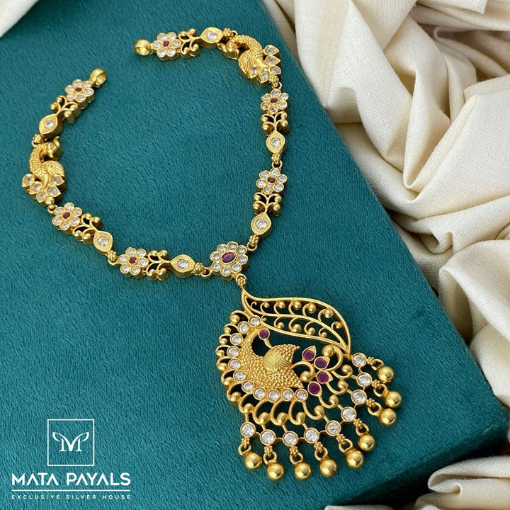 Elegant Peacock Temple Necklace