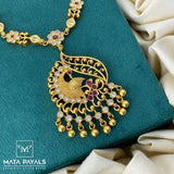 Elegant Peacock Temple Necklace