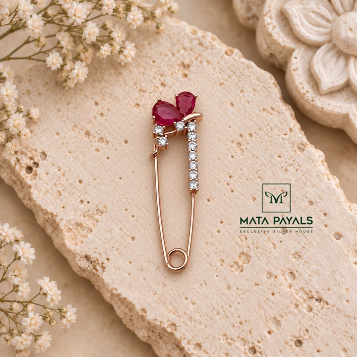 Rose Gold Zircon Brooch