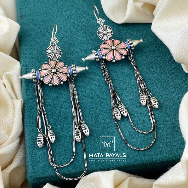 Breathtaking Enamel Floral Earring
