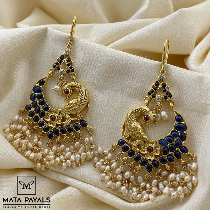Stunning Silver Kemp Chandbali