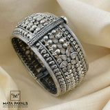 Tracery Oxidized Heavy Kada