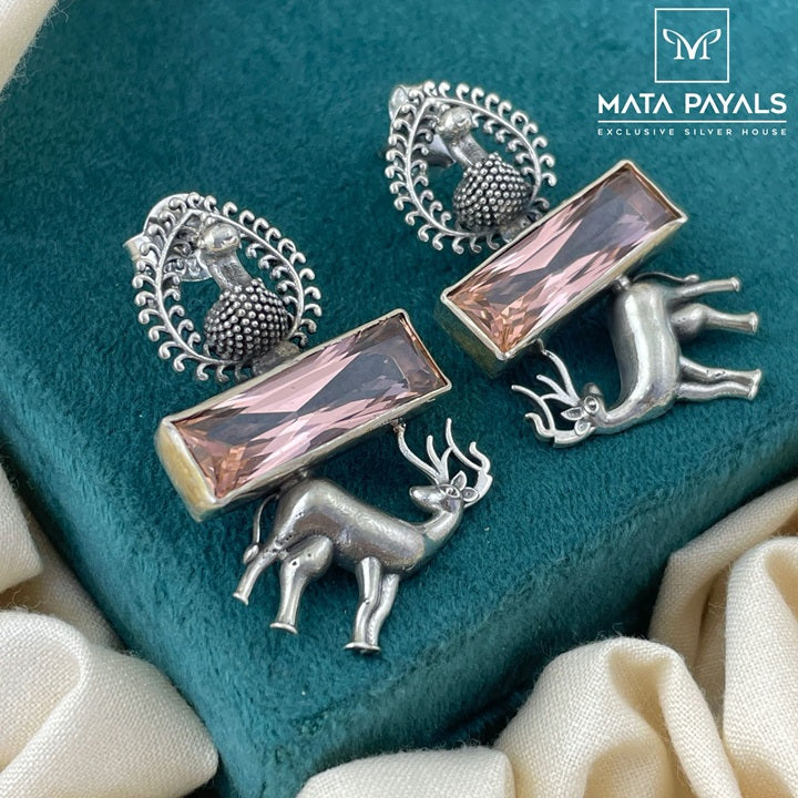 Oxidised Mayura Stud