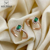 Green Rose Gold Toe Ring