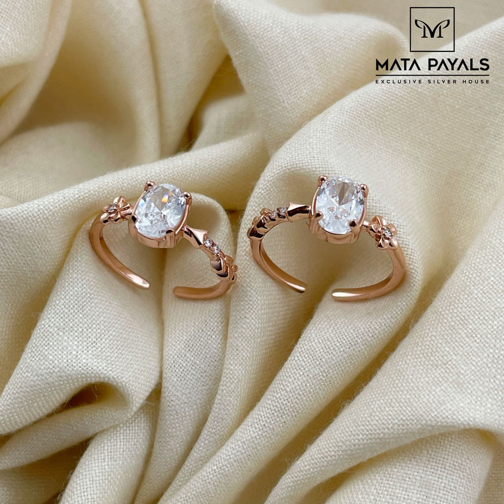 White Stone Toe RIng