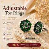 Green Oxidised Toe Ring