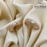 Simple Rose Gold White Toe Ring