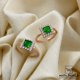 Green Rose Gold Toe Ring